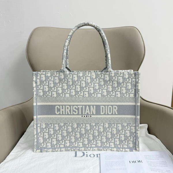 Book Tote  中号 白色帆布老花提花手提包